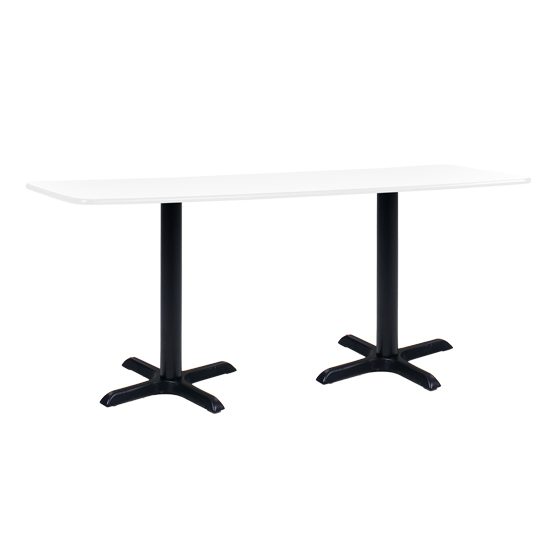 6’ Rectangle Cafe Table with Black Base